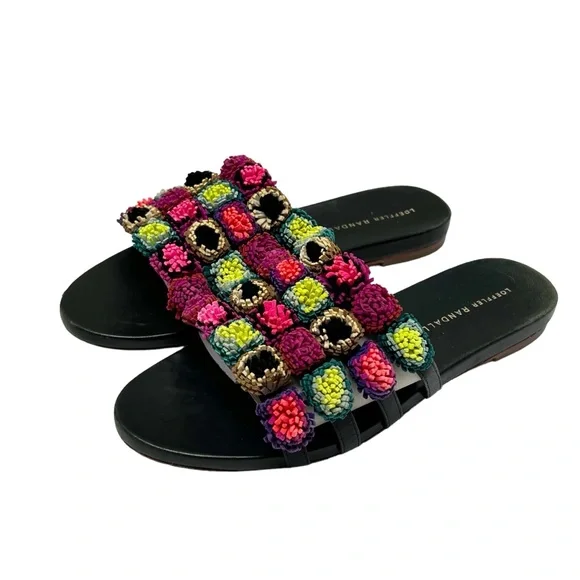 Loeffler Randall Sal Pompom Caged Slide Sandal - Picture 2 of 7